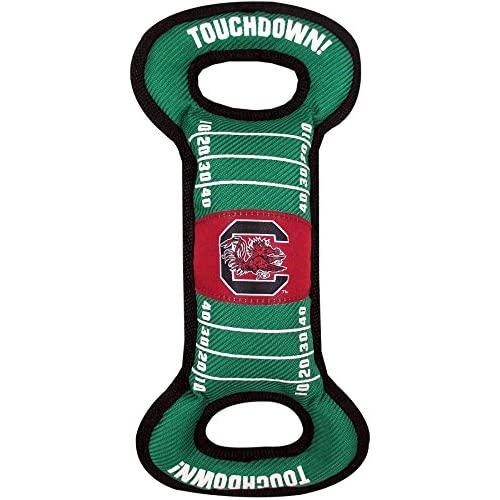 Pets First NCAA Football Field Dog Toy with Squeaker. - South Carolina Gamecocks - for Tug, Toss, and Fetch. - Tough & Durable PET Toy