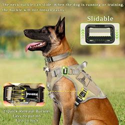 WINSEE Tactical Dog Harness for Large Dogs, Working Dog MOLLE Vest with Handle and Loop Panels, No Pull Front Clip Adjustable Reflective Training Pet Harness for Hiking Hunting