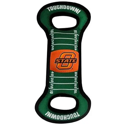 Pets First NCAA Football Field Dog Toy with Squeaker. - Oklahoma State Cowboys - for Tug, Toss, and Fetch. - Tough & Durable PET Toy Pets First NCAA Football Field Dog Toy with Squeaker. - Oklahoma State Cowboys - for Tug, Toss, and Fetch. - Tough & Durable PET Toy