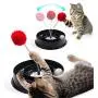 Roamwild Scratcher Play Set for Cats Scratching Pad & Cat Toy Cat Lounge & Interactive Ball Toys Product with Rotating Catnip Compartment