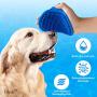 Dog grooming Shampoo brush, Lilpep pet bath comb brush, which helps to soothe massage, rubber comb, adjustable ring handle, suitable for pet cats and dogs (yellow)