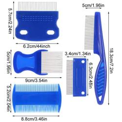 Spiralization Direct 5 Pack Dog Comb Tear Stain Remover Pet Grooming Flea Comb for Removal Mucus, Crust and Stains