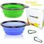 COMSUN Collapsible Dog Bowl, Foldable Expandable Cup Dish for Pet Cat Food Water Feeding Portable Travel Bowl Free Carabiner