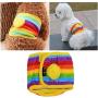 SQHZJ0 Pet Dog Nappy Pants Cotton Physiological Underwear Wrap Belly Band Pets Tighten Sanitary Briefs Pants for Male Dog Rainbow