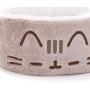 Pusheen Sleepy Face Cuddling Grey Cat Bed, 18'' L X 18'' W X 6.5'' H, One Size Fits All, Gray / White
