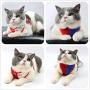 Vehomy Cat Small Dog Vest Harness Leash Set Step in Vest Harness with Soft Gentle Suede Fabrics for Cats Small Dogs Escape Proof Breathable Mesh Pet Harness with Reflective Leash Red Blue L