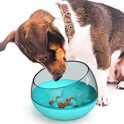 USWT Dog Slower Feeder Bowl, Spill-Proof Pet Tumbler Bowl Large for Fast Eaters