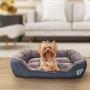 Handyone Medium Dog Bed & cat Bed, Calming Dog Bed with Machine Washable, Warming Durable Dog beds for Small Medium Dogs-Grey