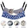 Rolybag cat Hammock Bed pet cage Hammock Comfortable Hanging Adjustable Soft Plush pet Hammock for cat/Puppy/Piggy/Kitten/Rabbit/Other Small Animals (Blue-Fish)