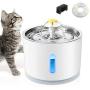 Rxan Cat Water Fountain Stainless Steel Top 2.4L Automatic Electric Pet Water Fountain Cat/Dog Drinking Dispenser with Filter
