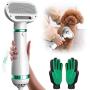 PETRIP Dog Dryer, Upgraded Dog Hair Dryer Blower, Stronger 3-in-1 Pet Hair Dryer with 2 Pet Grooming Gloves - Professional Home Pet Dryer with Slicker Brush for Medium Small Dogs Cats