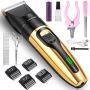 Dog Shaver Clippers Grooming Kit, Professional Electric Pet Clipper with LED Display 5-Speed Low Noise Rechargeable Cordless Pet Hair Trimmer for Small Medium Large Dogs & Cats