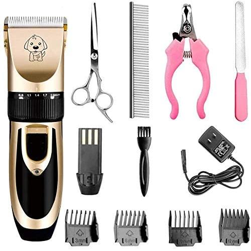 a aromacare Dog Grooming Clippers Kit, Low Noise Cordless Professional Pet Hair Clippers with Comb for Dogs and Cats, Pet Grooming Hair Clippers Shaver Kit