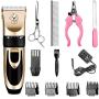 a aromacare Dog Grooming Clippers Kit, Low Noise Cordless Professional Pet Hair Clippers with Comb for Dogs and Cats, Pet Grooming Hair Clippers Shaver Kit