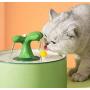 THMY Cat Water Fountain, Water Dispenser for Cat with Silent Water Pump, Small Sapling tap Style Water Bowl with 4pcs Hygienic Filter, Ceramics Pet Fountain (Pink)