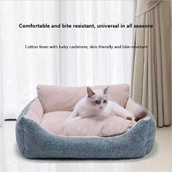 ZXWCYJ Pet Beds, Small Dog Bed & Cat Bed, Warming Cozy Soft Comfort Bed for Cats, Cat Kennel Bed, with Cushion Detachable,Light Gray,6455 22.5cm