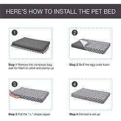 Tempcore Large Dog Bed (M/L/XL) for Small, Medium, Large Dogs Up to 50/80/110lbs -Waterproof Dog Bed with Removable Washable Cover - Orthopedic Egg Crate Foam Water Resistant Pet Mat