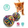 Pet Craft Supply Yowlin Yarn - Multi Color Yarn Balls with Rattle Cat Toys