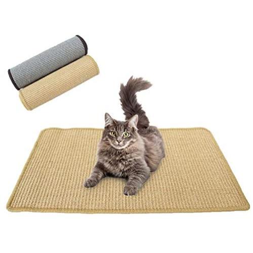 Downtown Pet Supply Natural Cat Scratching Mat with Premium Sisal, Exerciser Mat Toy for Kitty with Non Slip Backing