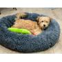 Alpha Paw Cozy Calming Dog Bed for Small Dogs - Comfy, Anti Anxiety Plush Dog Bed - Puppy Round Cuddler Pillow - Fluffy Warm Donut Dog Bed, Ultra Soft Vegan Fur Pet Beds