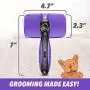 Ruff N Ruffus Self-Cleaning Slicker Brush + FREE Pet Nail Clippers + FREE 7.5'' Steel Comb | UPGRADED PAIN-FREE BRISTLES | Cat Dog Brush Grooming Gently Reduces Shedding & Tangling For All Hair Types