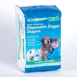 Clean Go Pet Disposable Doggie Diapers — Convenient Diapers for Incontinent Dogs, Dogs in Heat, and Puppies, Small