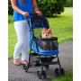 Pet Gear No-Zip Happy Trails Pet Stroller for Cats/Dogs, Zipperless Entry, Easy Fold with Removable Liner, Storage Basket + Cup Holder