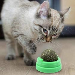 BeesClover Rotating Catnip Mint Ball Cat Natural Snacks Licking Sugar Teeth Cleaning Grinding Toy pet Gift