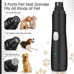 OLIGEI Electric Pet Nail Grinder, Low Noise Dog Nail Grinder Pet Nail Trimmer USB Rechargeable Cordless Painless Paws Grooming & Smoothing for Small Medium Large Dogs & Cats Animals Nail Clippers