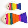 Hypeety Cat Scratching Board Creative Fish Shaped Cat Claw Toy Colorful Sisal Pad Scratch Lounge Durable Scratching Pad Interaction Toy