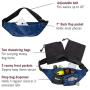 Leashboss PackUp Pouch Dog Treat Training Fanny Pack (Navy) with 120 Bags, 8 Rolls Unscented Leak Proof Gray Poop Bags