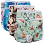 vecomfy Washable Dog Diapers Female for Small Dogs,(4 Pack) Premium Reusable Leakproof Large Doggie Nappies,L