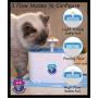 Purrfect World Cat and Dog Water Fountain w/Carbon - Ion Exchange Filter : 84 Oz / 2.5L Capacity : Provides Fresh Filtered Water for Your Pet
