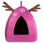 Hollypet Self-Warming 2 in 1 Foldable Comfortable Triangle Cute Pet Cat Bed Tent House