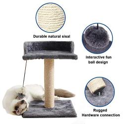 TunTenDo Cat Climbing Frame Solid Wood sisal Small Pillar cat Tree cat Supplies Tease Cats wear-Resisting Jumping Toy Manufacturers spot