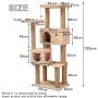 Wooden Cat Tree Condo with Natural Sisal Rope Scratching Post, Activity Tower for Cats Kittens Activity Tower Pet Play House Furniture Indoor
