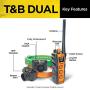 Dogtra T&B Dual Dial Dog Remote Training and Beeper Collar - 1.5-Mile-Long Range, Sports Upland Hunting, Fully Waterproof, Rechargeable, Static, Locate - Includes PetsTEK Trainer Clicker