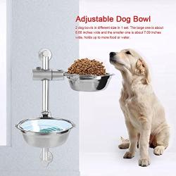 Yosoo- Adjustable Raised Bowls,Double Bowl Stainless Steel Bowls Elevated Dog Feeder Adjustable Dog Feeder for Small Medium Large Dogs Cats Pets