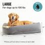 Barkbox 2-in-1 Memory Foam Dog Bolster Bed | High Density 3’’ Orthopedic Joint Relief Crate Lounger or Donut Pillow Bed, Machine Washable