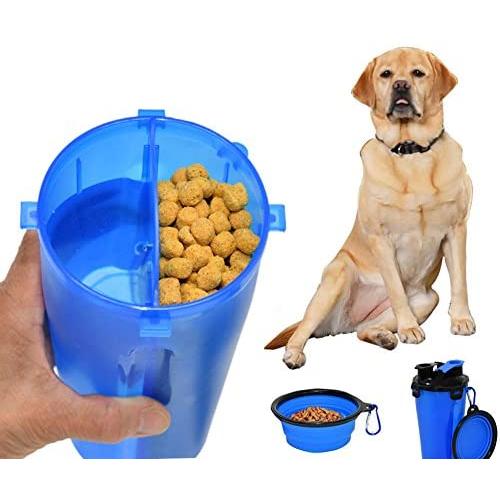 ARAD 2 in 1 Portable Pet Water Bottle and Food Container with Pet Bowl, Complete Food Solution, Perfect for Travel or Furry Best Friends On The Go