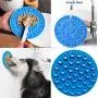 Vamotto 2 Pack Dog Lick Pad with Suctions for Shower, Dog Slow Feeder Mat, Silicone Dog Slow Feeder Bowl to Wall for Pet Bathing, Grooming, and Dog Training