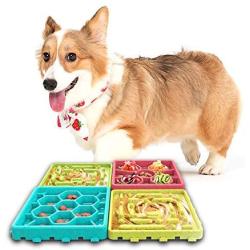 gutongyuan 4PCS Dog Lick Pad, Slow Feeder Dog Bowls with Non-Slip Suction Cups,Snuffle Mat for Dogs,Calming Mat for Dog Anxiety Relief, for Pet Bathing, Grooming, and Training