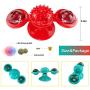 JHT 2PACK Windmill Cat Toy Turntable Teasing Toys with Two Flash Lights Four Catnip Two Balls Strong Suction Cup Spinning Cat (Blue &Red)