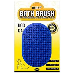 ROPO Dog Bath Brush, Rubber Massage pet Shampoo Brush, Used for pet Grooming, Removing Shedding Fur, Combing tangles and Dead Fur, Suitable for pet Dogs and Cats