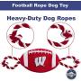 Pets First NCAA Wisconsin Badgers Football Dog Toy, Tough Quality Nylon Materials, Strong Pull Ropes, Inner Squeaker, Collegiate Team Color