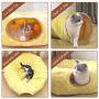 HOMEYA Cat Dog Tunnel Bed with Mat, Collapsible 3 Way Cat Tube Condo Play Toy with Peek Hole Fun Ball Indoor Outdoor Interactive Hideout Exercising House Toys for Valentine Pet Kittens Kitty Gifts