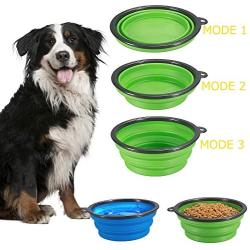 KABB Collapsible Dog Bowl, Portable Extra Large Size Foldable Expandable Silicone Pet Travel Bowl for Pet Dog Food Water Feeding, 1 Piece Green