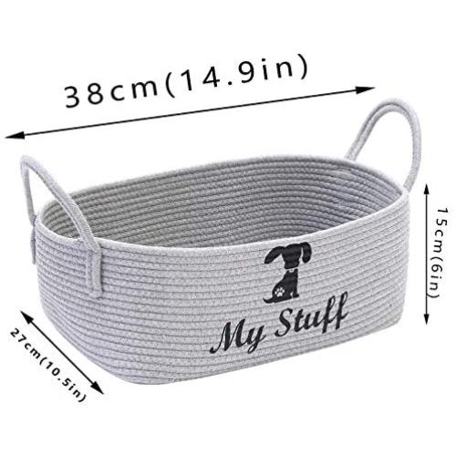 Geyecete Dog Dog Toy Basket Storage Cotton Rope Storage Basket Pet/Doy Toy Box Dog Storage Basket Basket Dog Toy Storage Basket-Dog