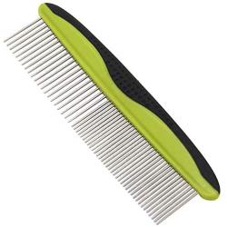 MG+ Dog Comb, Cat Comb with Rounded and Smooth Ends Stainless Steel Teeth and Non-Slip Grip Handle, Pet Comb for Long and Short Haired Dogs, Cats and Other Pets