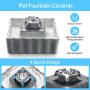 VinDox Ceramic Cat Fountain, 2.1L Pet Drinking Fountain for Cat and Dog, Cat Fountain Porcelain, Cat Water Dispenser with 3 Activated Carbon Filter and Sponge Foam Pre-Filter